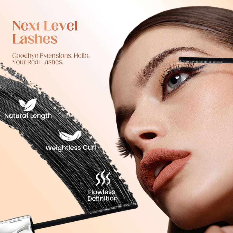 ✨ Waterproof Fiber Mascara - Intense Length & Curl with Enriched Fibers for Clump-Free Volume All Day 🌟
